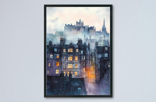 Edinburgh Watercolor Poster Edinburgh Travel Print Edinburgh Wall Art Edinburgh Cityscape Painting Edinburgh Souvenir Scotland Decor