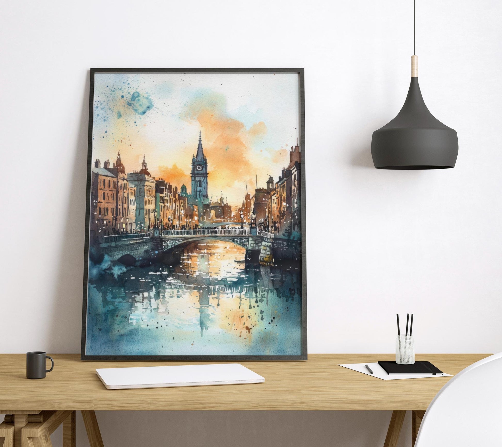 Dublin Watercolor Poster Dublin Travel Print Dublin Wall Art Dublin Cityscape Painting Dublin Souvenir Ireland Decor