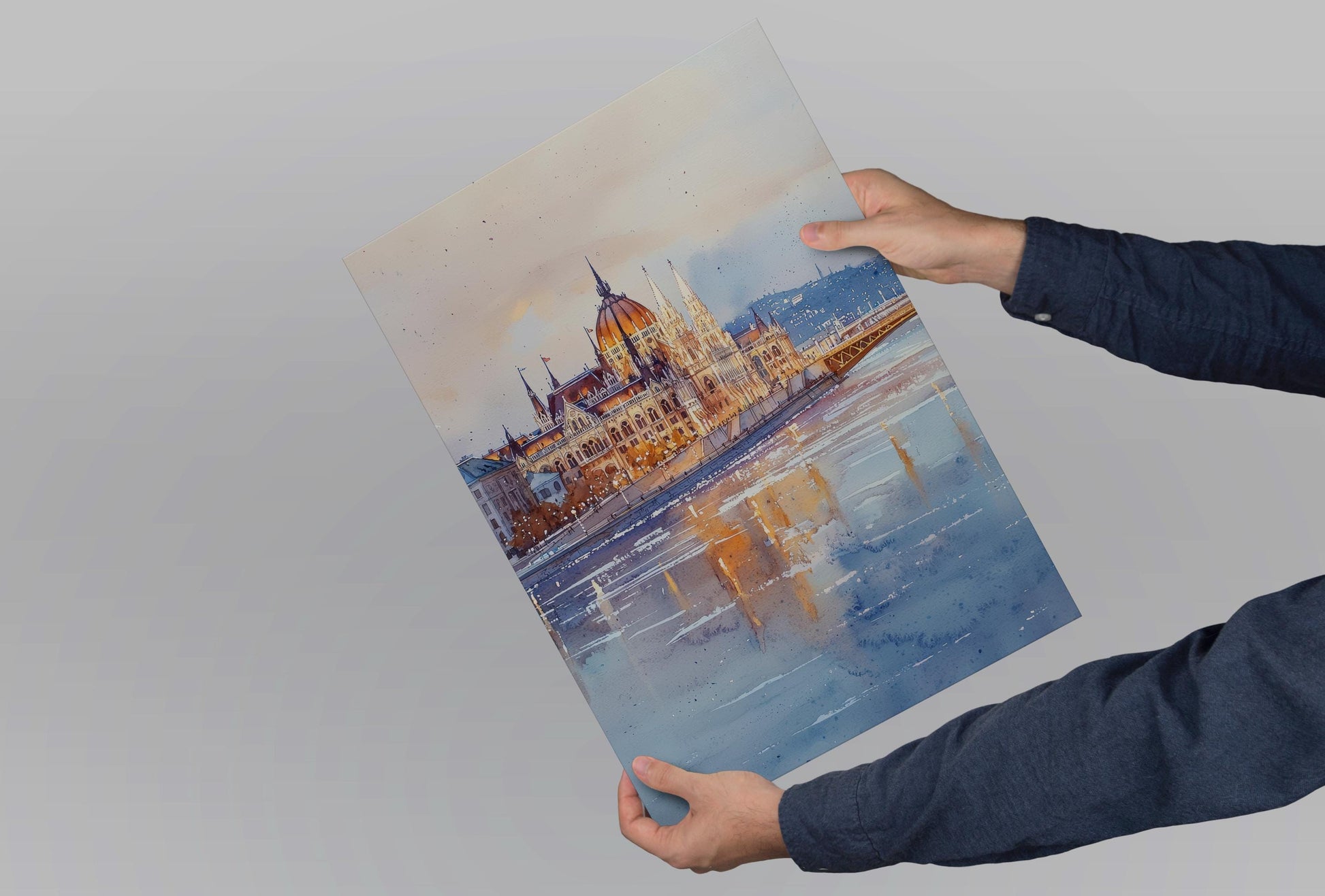 Budapest Watercolor Poster Budapest Travel Print Budapest Wall Art Budapest Cityscape Painting Budapest Souvenir Hungary Decor