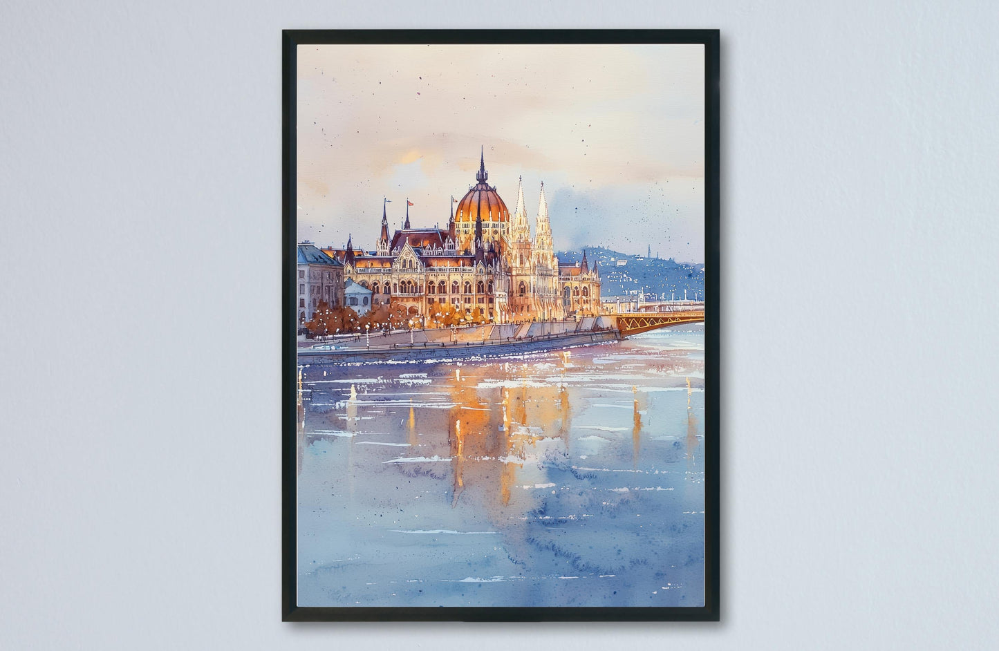 Budapest Watercolor Poster Budapest Travel Print Budapest Wall Art Budapest Cityscape Painting Budapest Souvenir Hungary Decor