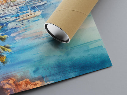 Palma de Mallorca Watercolor Poster Palma Travel Print Palma Wall Art Palma City Painting Mallorca Souvenir Spain Decor