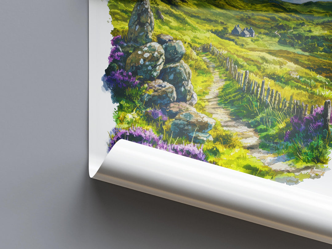 Isle of Skye Watercolor Poster Isle of Skye Travel Print Isle of Skye Wall Art Scotland Landscape Painting Highland Decor