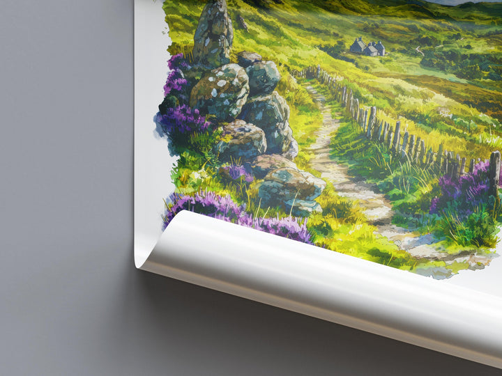 Isle of Skye Watercolor Poster Isle of Skye Travel Print Isle of Skye Wall Art Scotland Landscape Painting Highland Decor