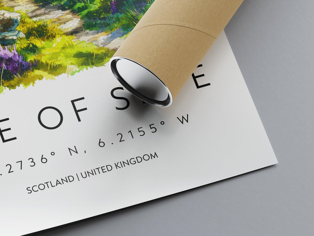 Isle of Skye Watercolor Poster Isle of Skye Travel Print Isle of Skye Wall Art Scotland Landscape Painting Highland Decor