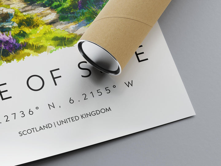 Isle of Skye Watercolor Poster Isle of Skye Travel Print Isle of Skye Wall Art Scotland Landscape Painting Highland Decor