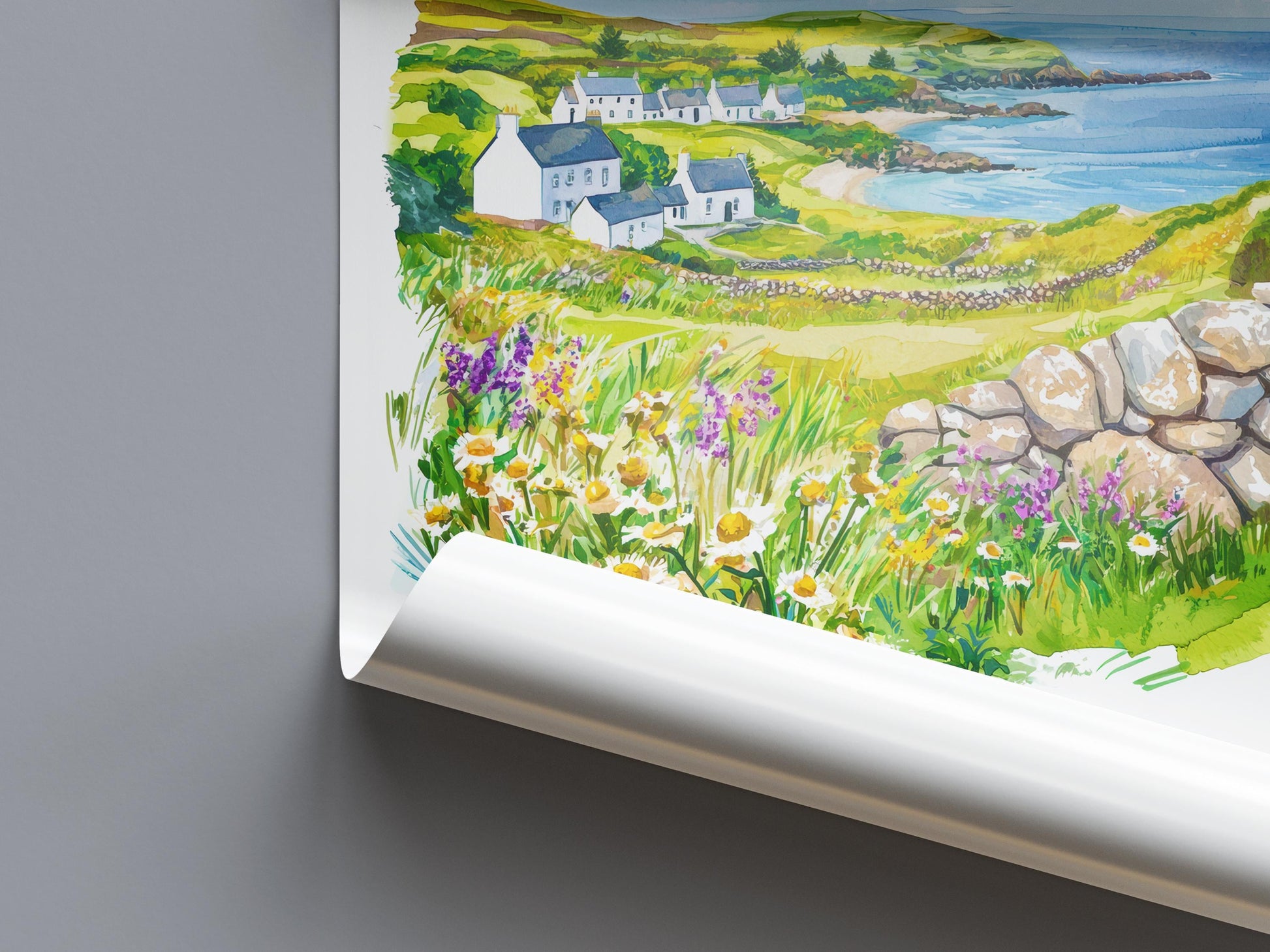 Isle of Islay Watercolor Poster Islay Travel Print Islay Wall Art Scotland Landscape Painting Islay Souvenir Whisky Decor