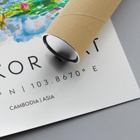 Angkor Wat Watercolor Poster Angkor Wat Travel Print Angkor Wat Wall Art Temple Painting Cambodia Souvenir Decor