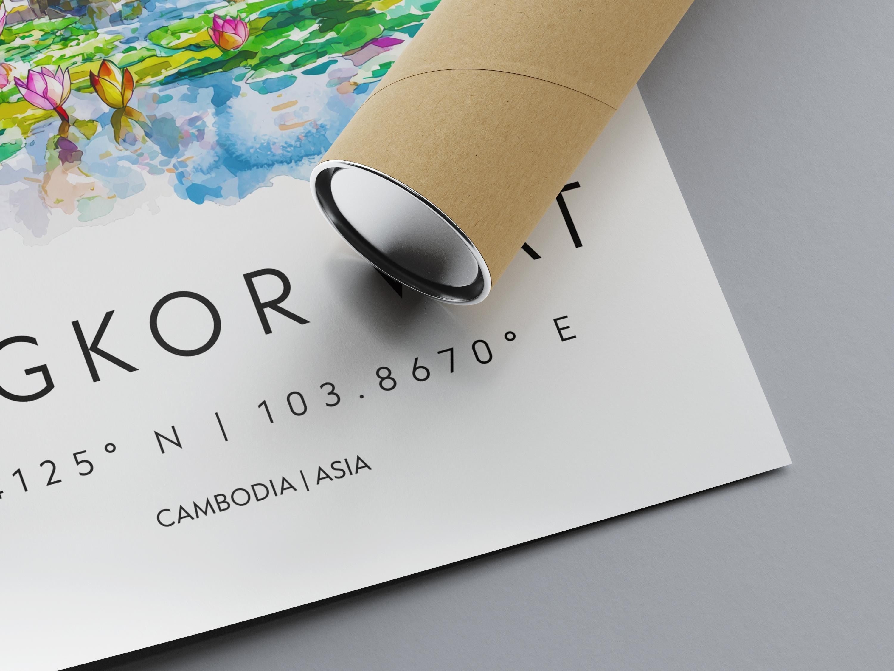 Angkor Wat Watercolor Poster Angkor Wat Travel Print Angkor Wat Wall Art Temple Painting Cambodia Souvenir Decor