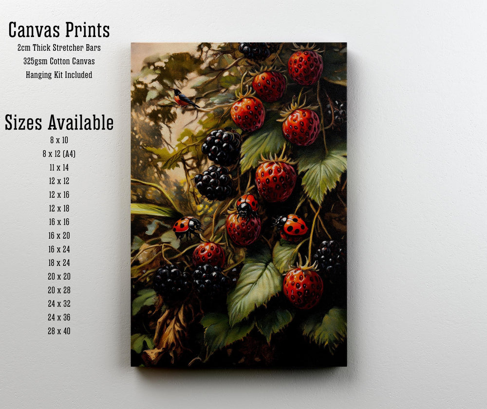 Ladybugs Cottagecore Print, Vintage Nature Art Poster