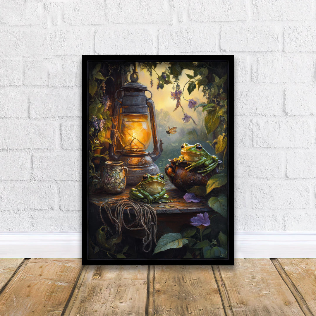 Tree Frogs Vintage Illustration Print, Cottagecore Animal Art