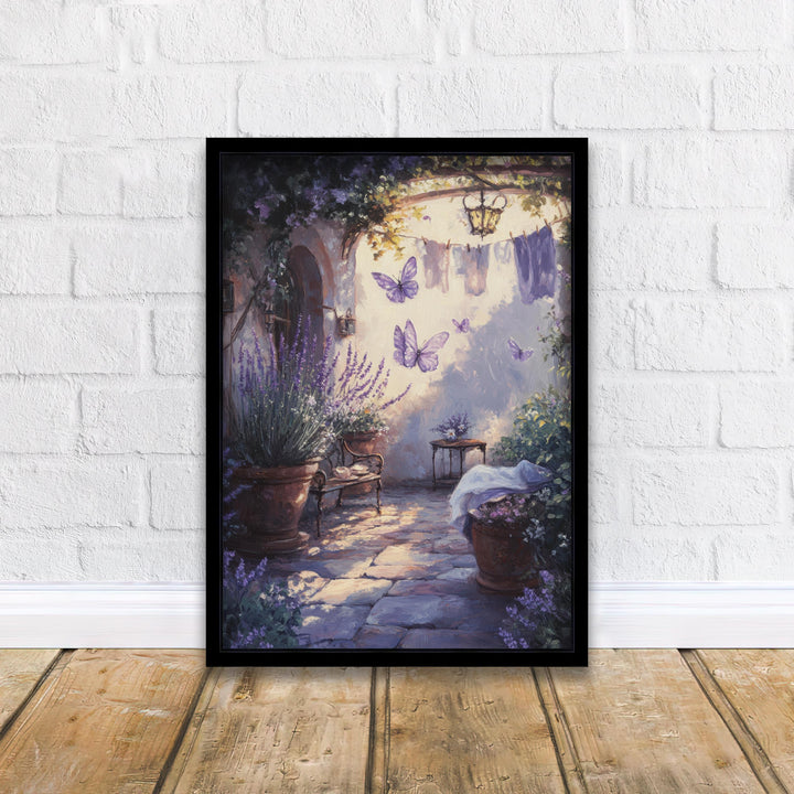 Lavender Butterfly Print, Vintage Cottagecore Wall Art