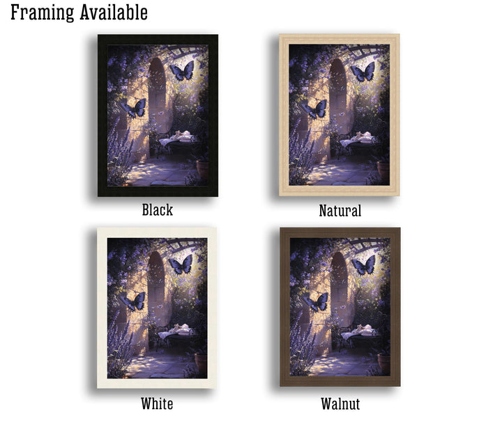 Lavender Butterfly Print, Vintage Cottagecore Nature Art