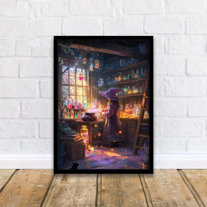 Witch's Rainbow Potion Print, Vintage Cottagecore Art