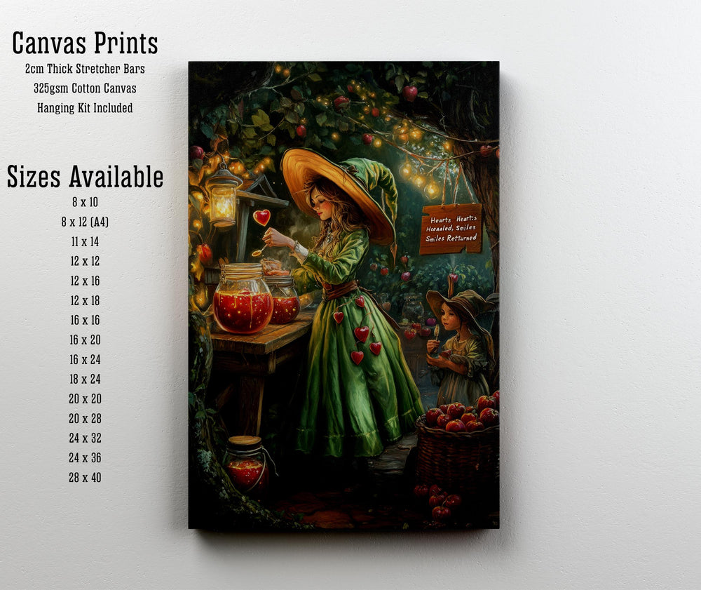 Candy Apple Witch Print | Vintage Cottagecore Illustration
