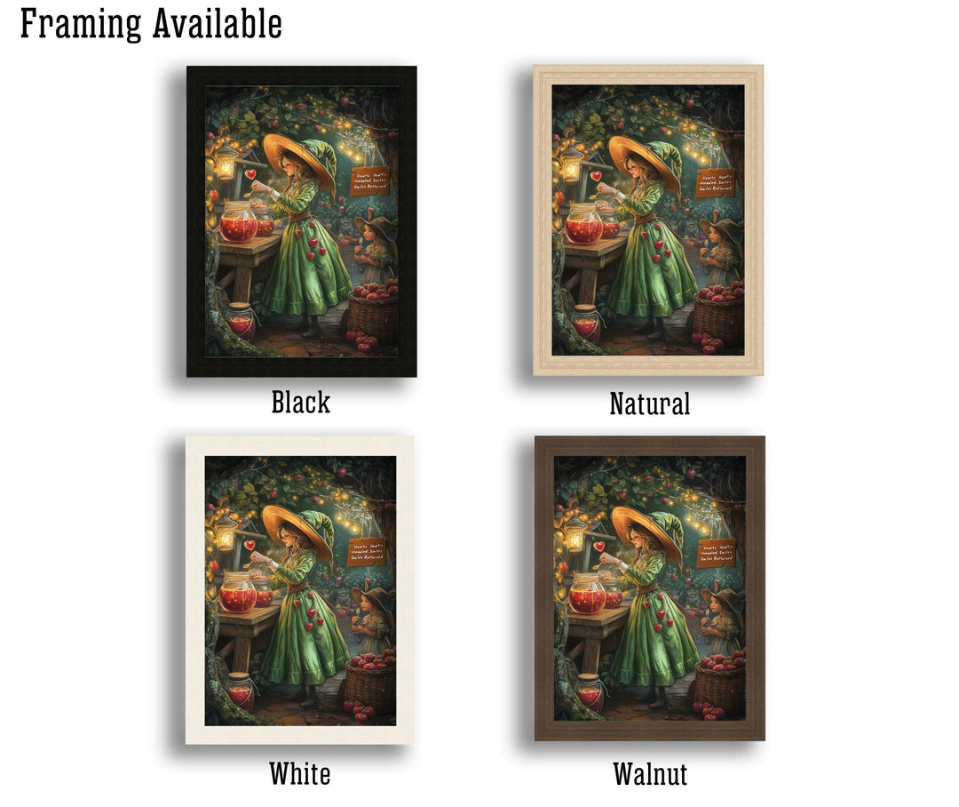 Candy Apple Witch Print | Vintage Cottagecore Illustration
