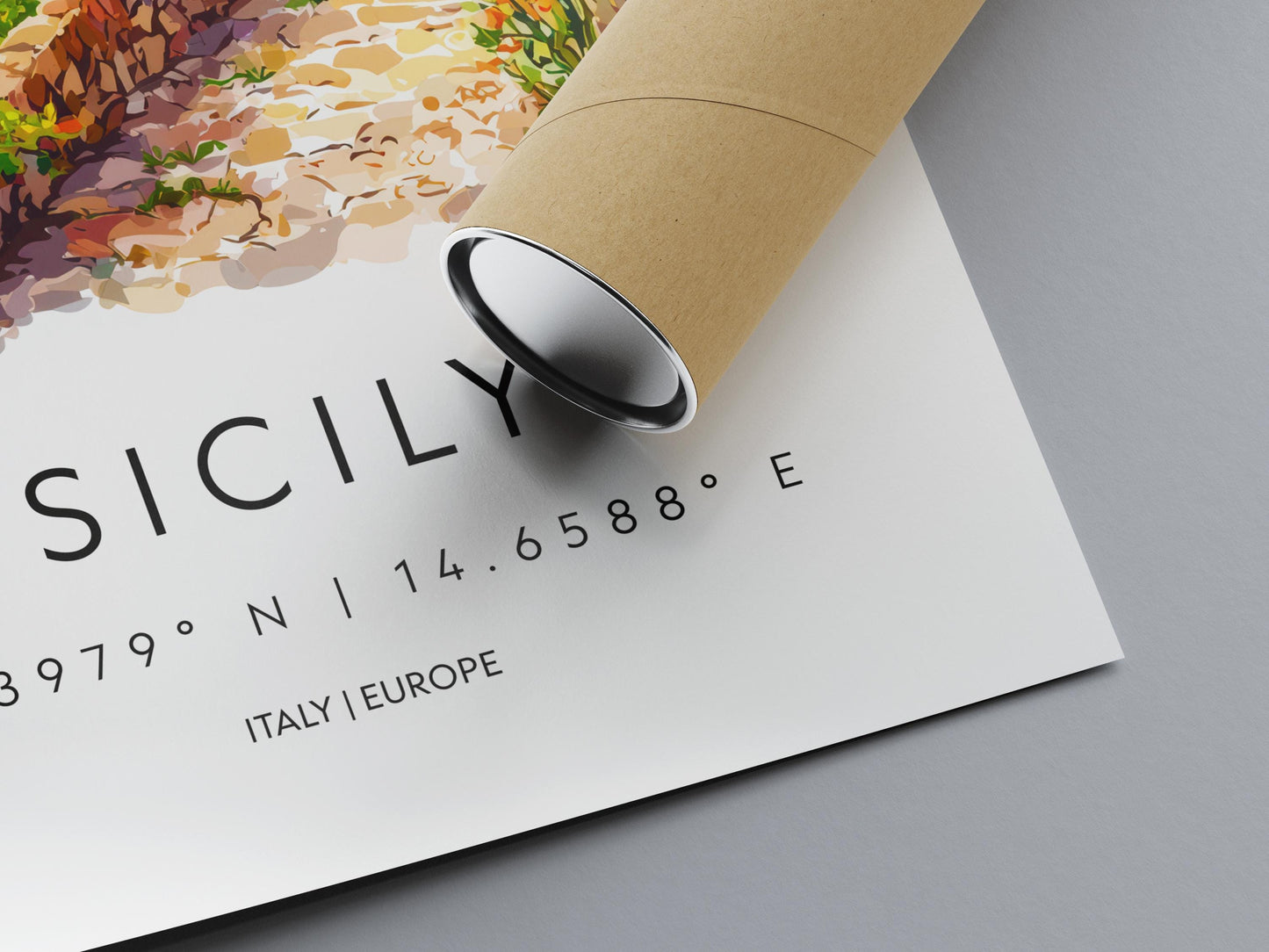 Sicily Watercolor Poster Sicily Travel Print Sicily Wall Art Sicily Landscape Painting Sicily Souvenir Italy Decor