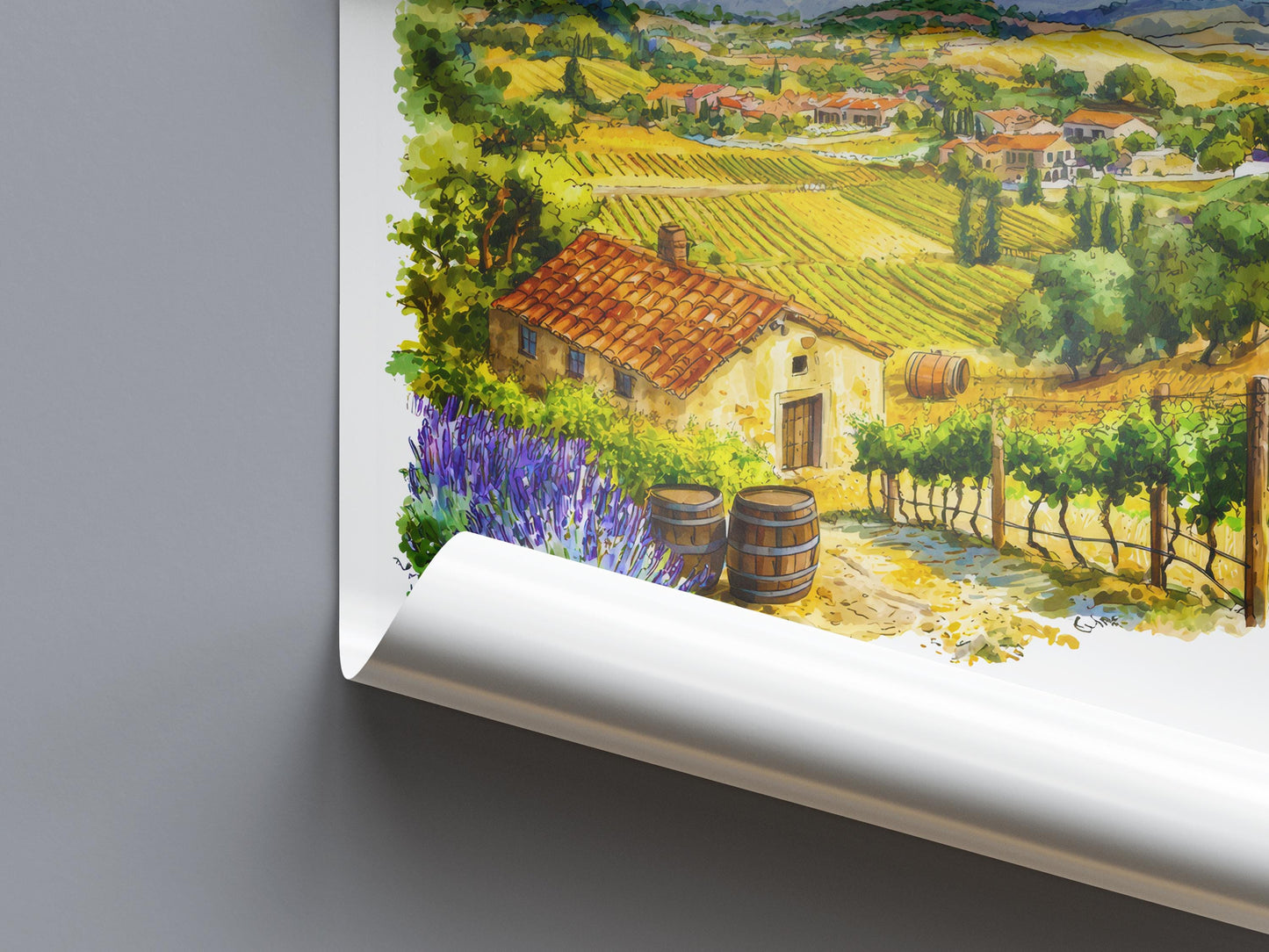Paso Robles Watercolor Poster Paso Robles Travel Print Paso Robles Wall Art Wine Country Painting California Decor
