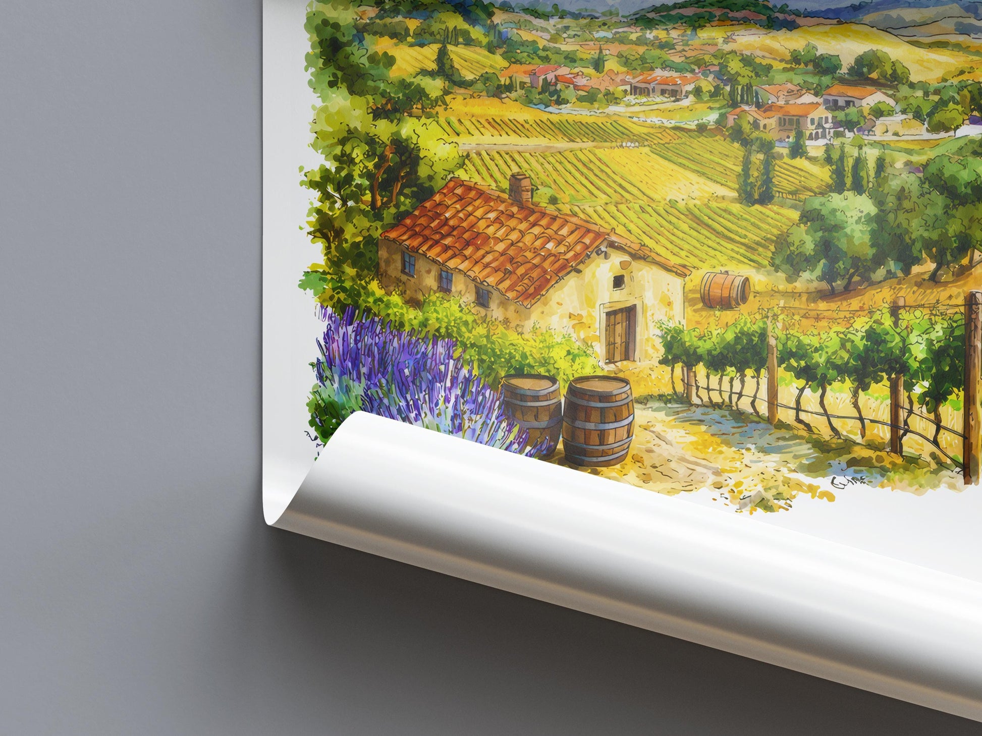 Paso Robles Watercolor Poster Paso Robles Travel Print Paso Robles Wall Art Wine Country Painting California Decor