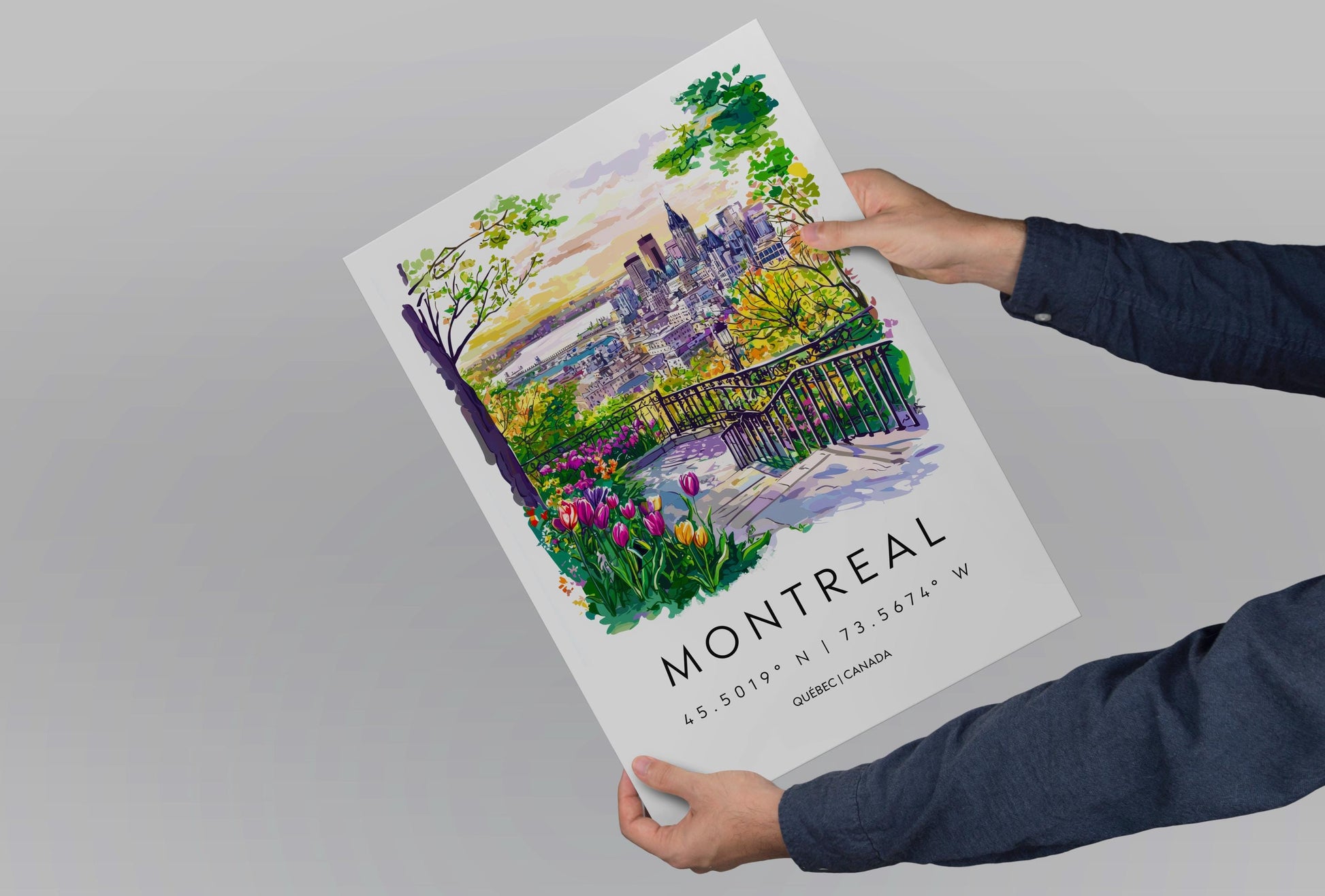 Montreal Watercolor Poster Montreal Travel Print Montreal Wall Art Cityscape Painting Montreal Souvenir Canada Decor