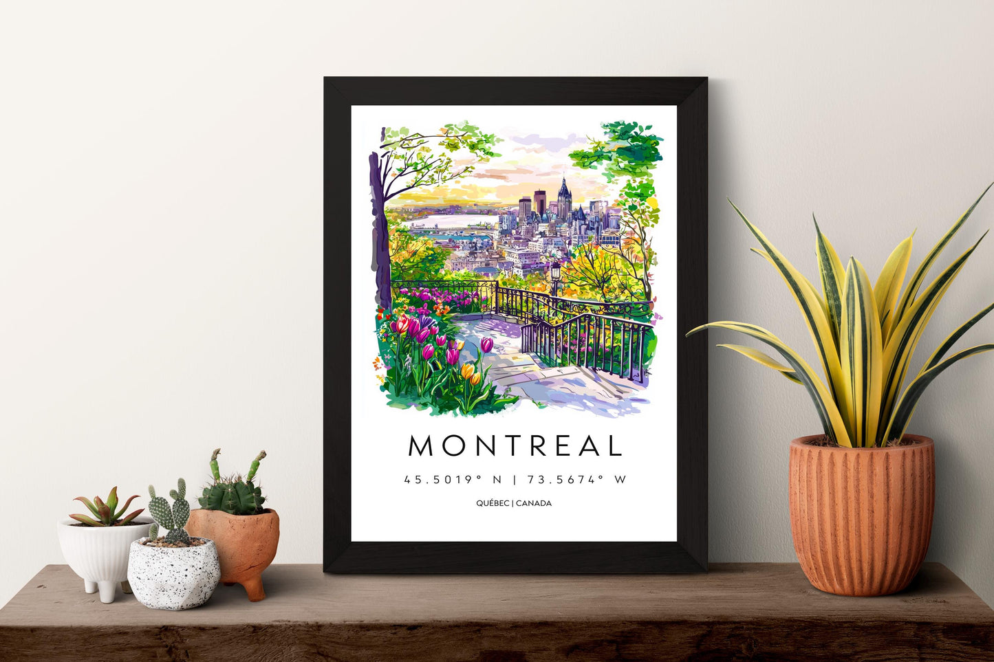 Montreal Watercolor Poster Montreal Travel Print Montreal Wall Art Cityscape Painting Montreal Souvenir Canada Decor