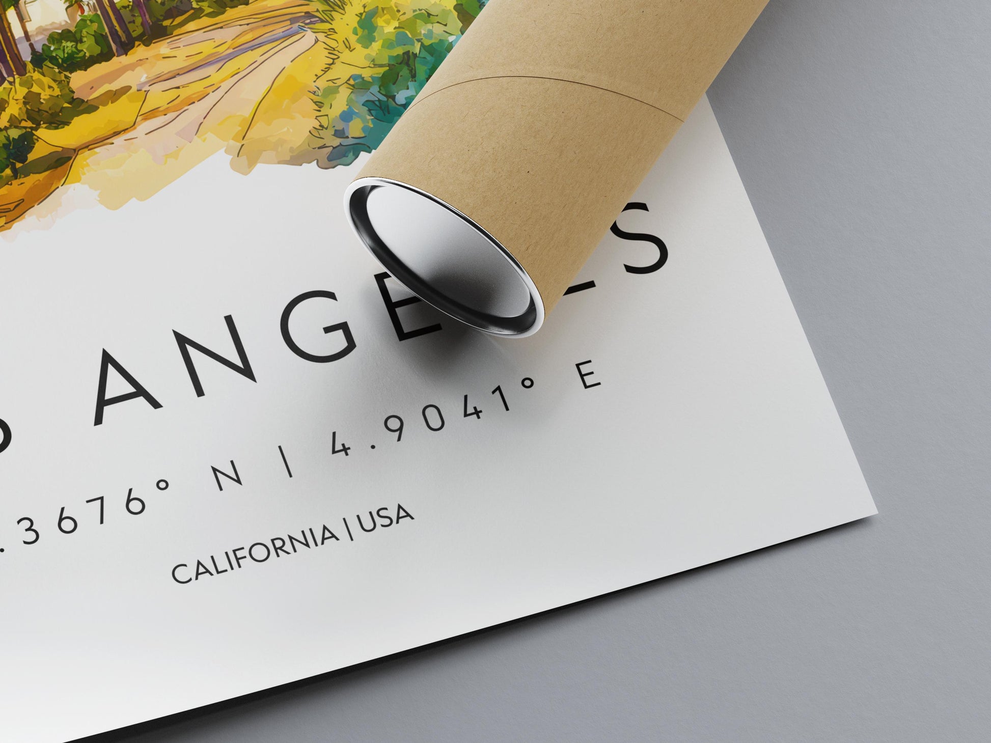 Los Angeles Watercolor Poster Los Angeles Travel Print LA Wall Art Cityscape Painting Los Angeles Souvenir California Decor
