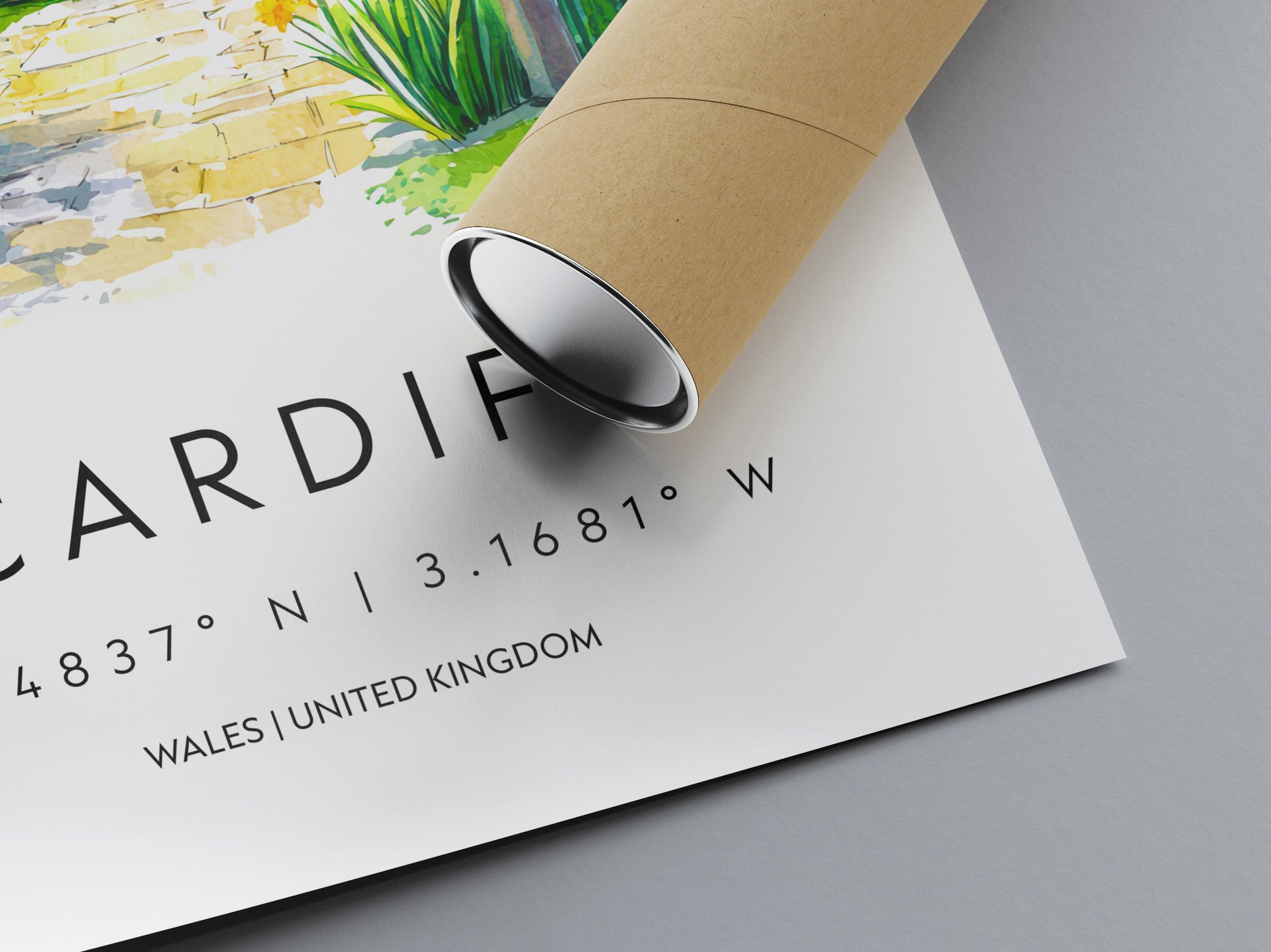 Cardiff Watercolor Poster Cardiff Travel Print Cardiff Wall Art Cityscape Painting Cardiff Souvenir Wales Decor