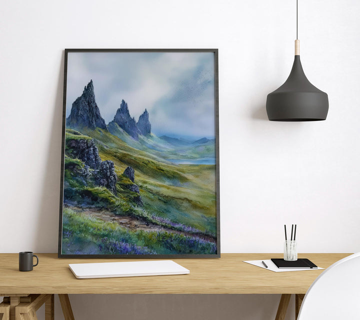 Isle of Skye Watercolor Poster Isle of Skye Travel Print Scotland Wall Art Landscape Painting Isle of Skye Decor