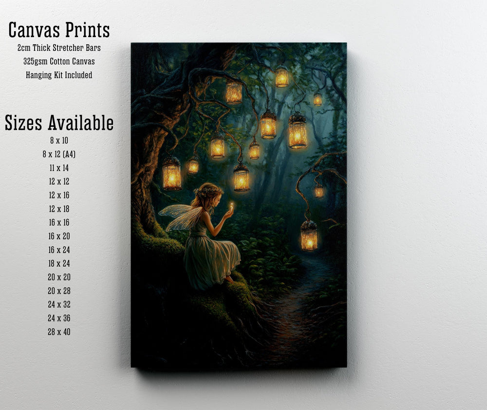 Firefly Lantern Fairies Print | Vintage Cottagecore Art