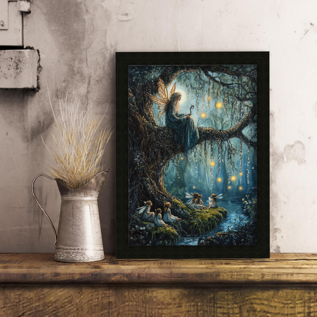 Willow Tree Fairy Print, Vintage Cottagecore Art