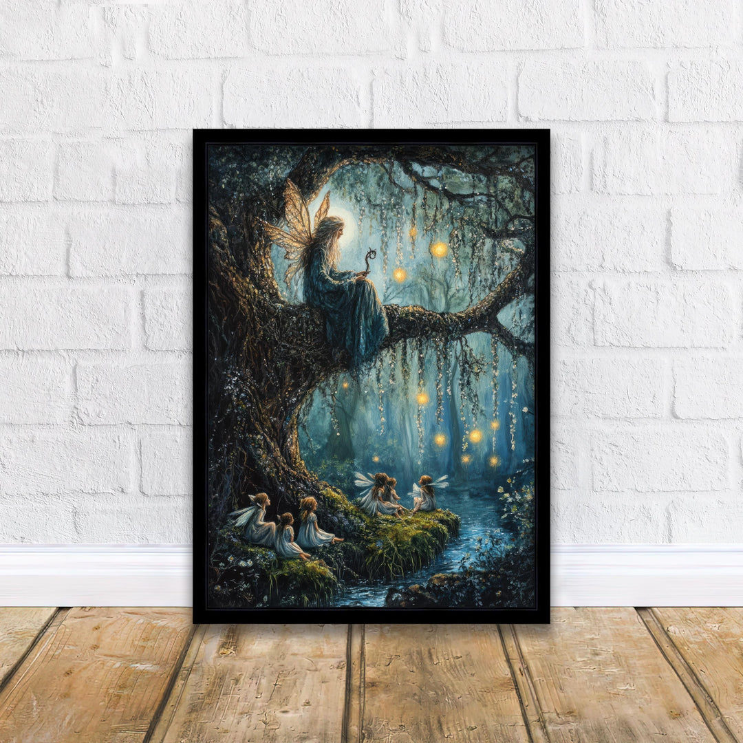 Willow Tree Fairy Print, Vintage Cottagecore Art
