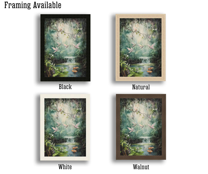 Fairy Raindrop Singers Print, Vintage Fairytale Cottagecore Art