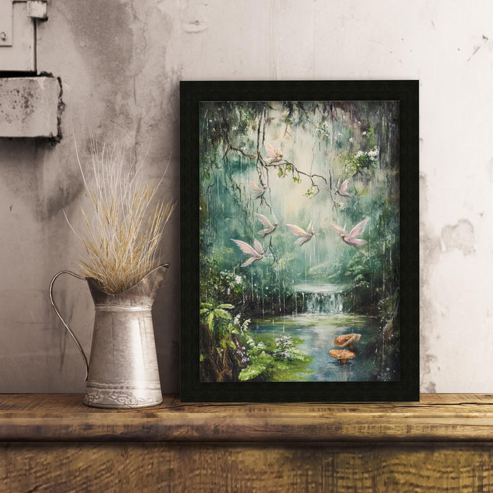 Fairy Raindrop Singers Print, Vintage Fairytale Cottagecore Art
