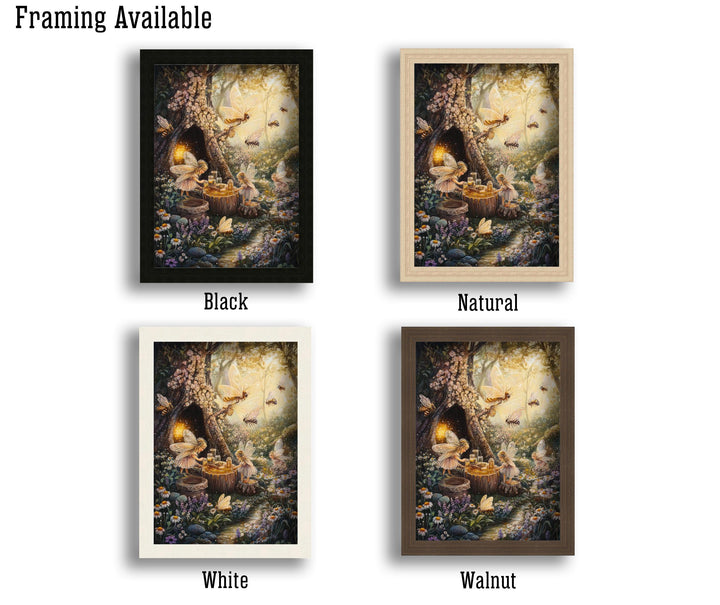 Honeydrop Fairies Vintage Print, Cottagecore Fairytale Art