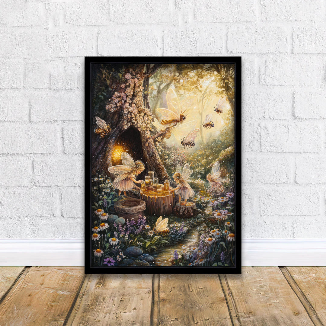 Honeydrop Fairies Vintage Print, Cottagecore Fairytale Art