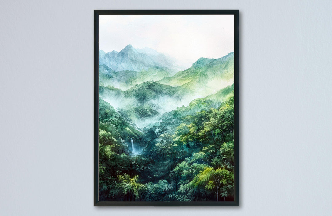 Costa Rica Watercolor Poster Costa Rica Travel Print Rainforest Wall Art Costa Rica Painting Tropical Nature Decor