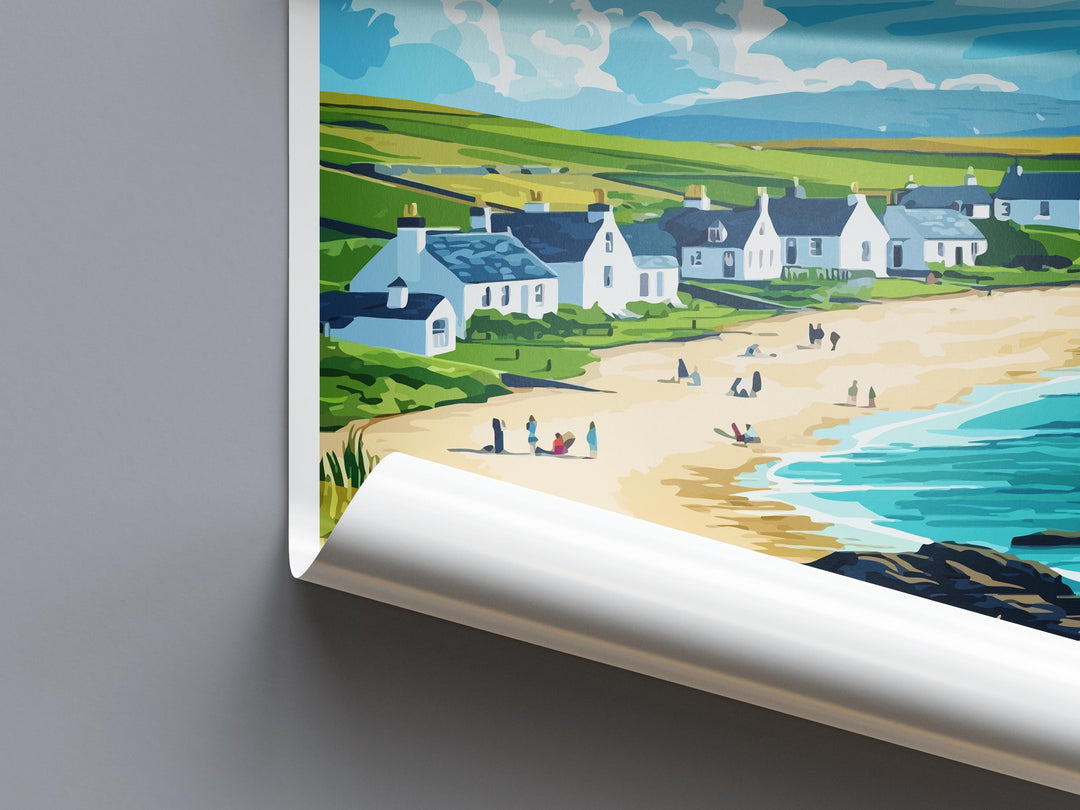 Isle of Islay Cartoon Travel Poster Scotland Wall Art Coastal Landscape Print Hebrides Island Decor Islay Nature Scene Souvenir Gift