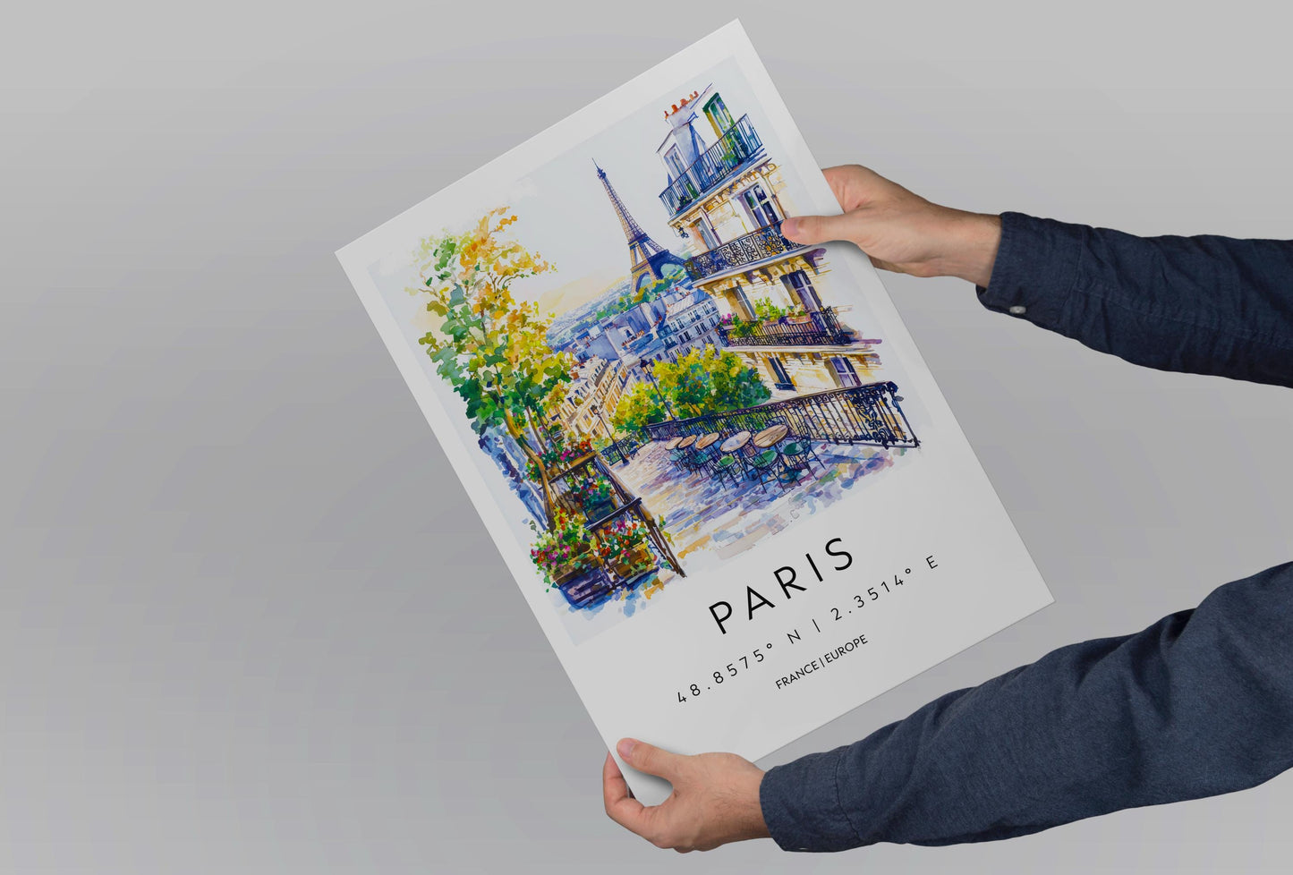 Paris Watercolor Poster Paris Travel Print Paris Wall Art Paris Cityscape Painting Paris Souvenir France Home Decor