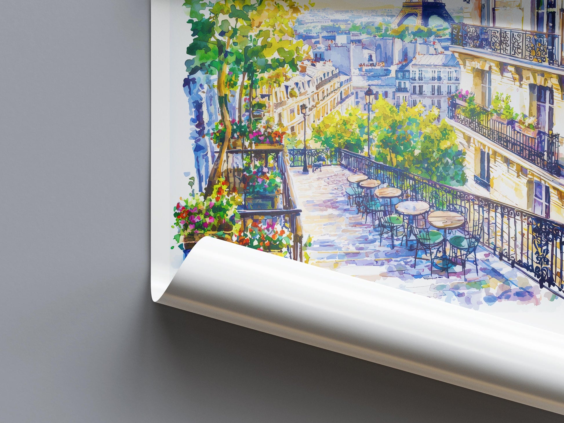 Paris Watercolor Poster Paris Travel Print Paris Wall Art Paris Cityscape Painting Paris Souvenir France Home Decor