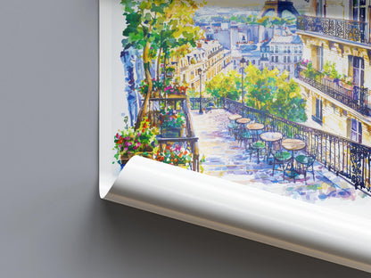 Paris Watercolor Poster Paris Travel Print Paris Wall Art Paris Cityscape Painting Paris Souvenir France Home Decor