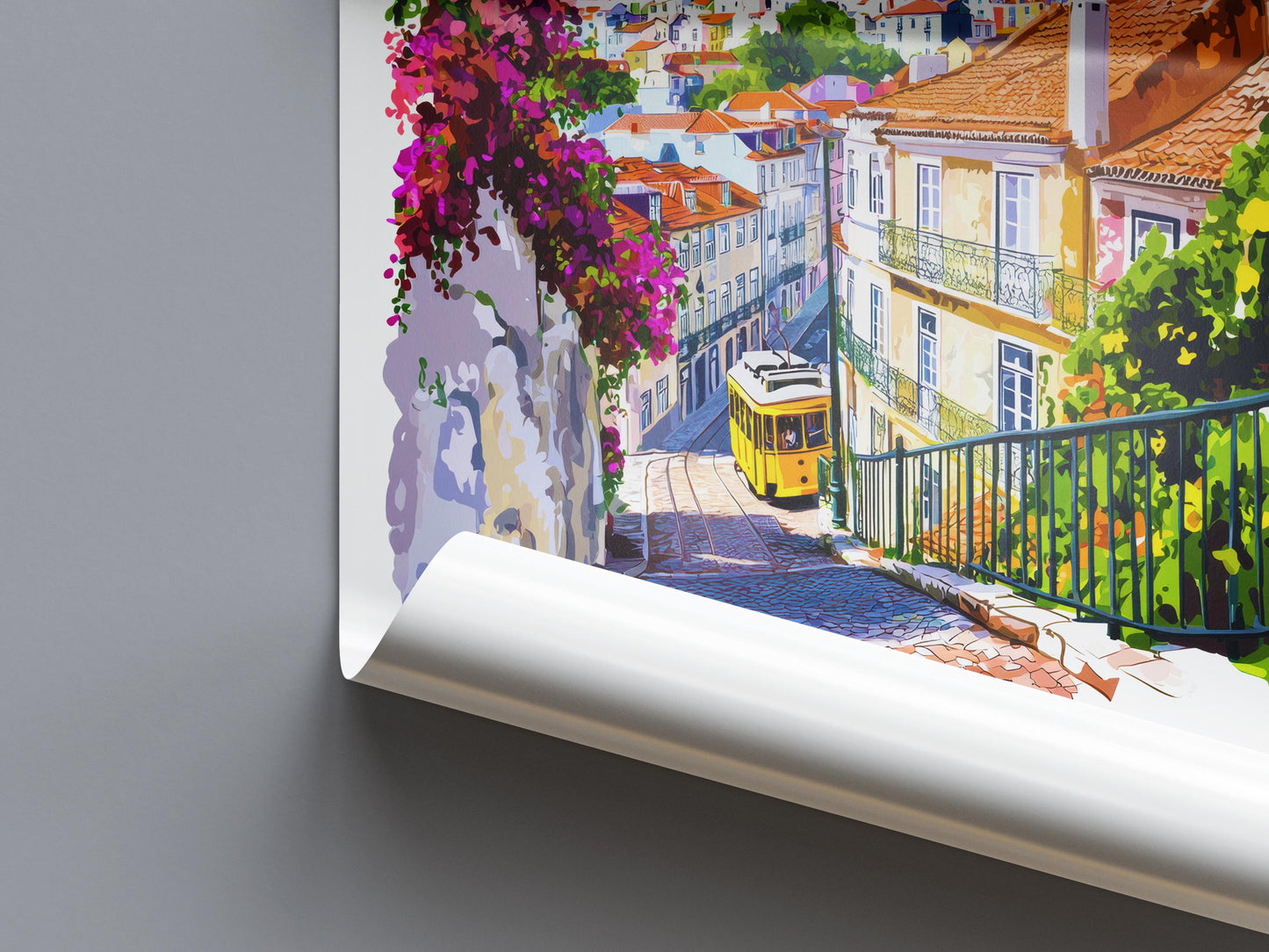 Lisbon Watercolor Poster Lisbon Travel Print Lisbon Wall Art Lisbon Cityscape Painting Lisbon Souvenir Portugal Decor