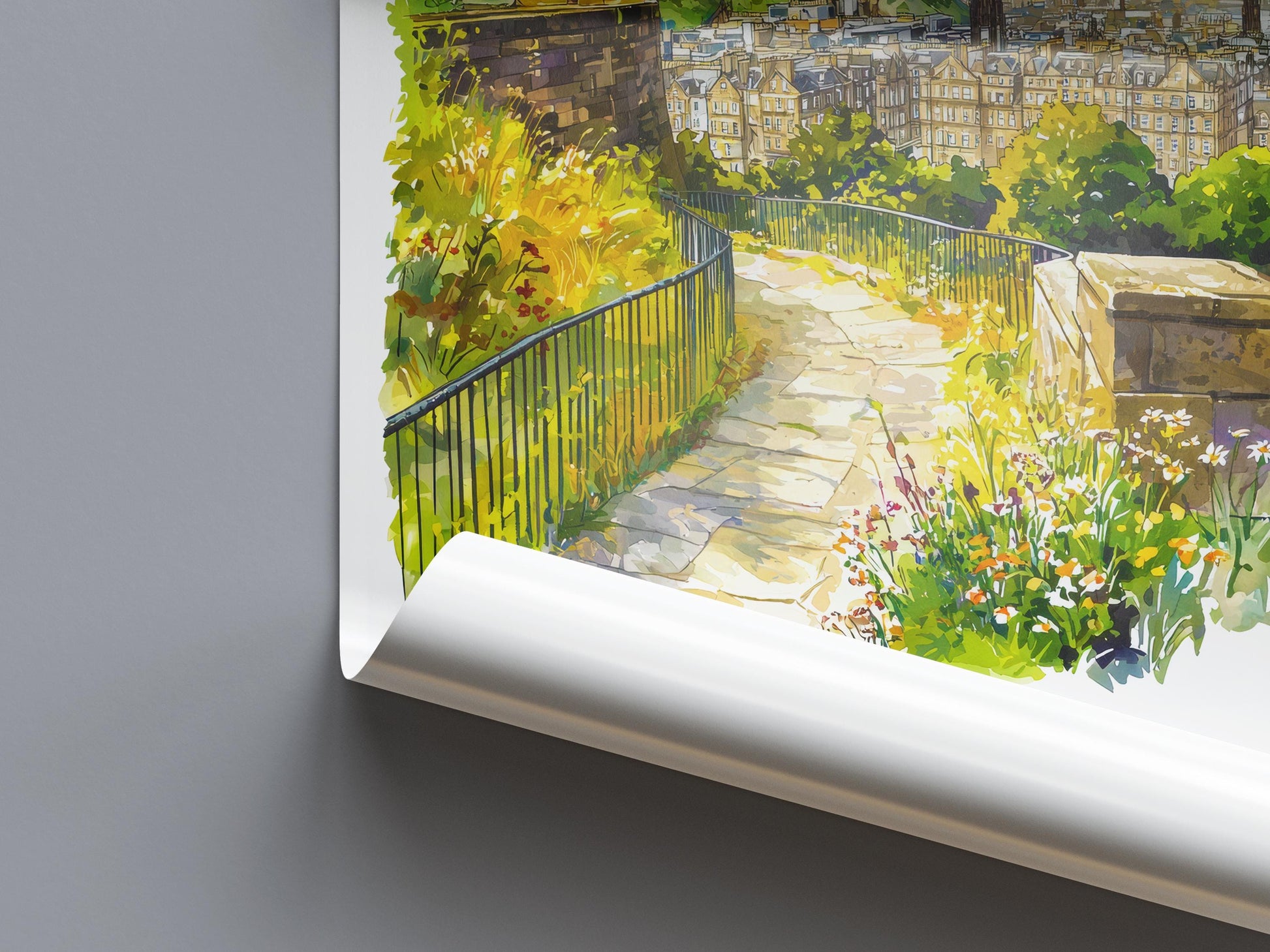 Edinburgh Watercolor Poster Edinburgh Travel Print Edinburgh Wall Art Edinburgh Cityscape Painting Edinburgh Souvenir Scotland Decor