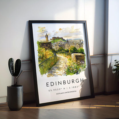 Edinburgh Watercolor Poster Edinburgh Travel Print Edinburgh Wall Art Edinburgh Cityscape Painting Edinburgh Souvenir Scotland Decor