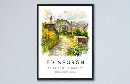 Edinburgh Watercolor Poster Edinburgh Travel Print Edinburgh Wall Art Edinburgh Cityscape Painting Edinburgh Souvenir Scotland Decor