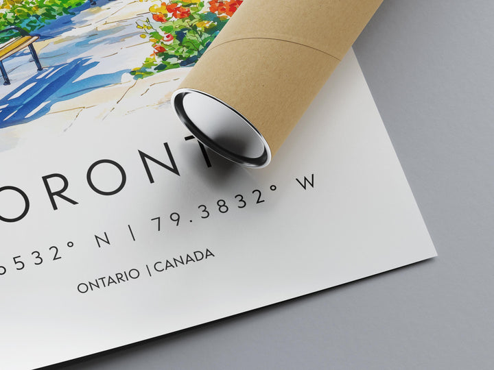 Toronto Watercolor Poster Toronto Travel Print Toronto Wall Art Toronto Cityscape Painting Toronto Souvenir Canada Decor