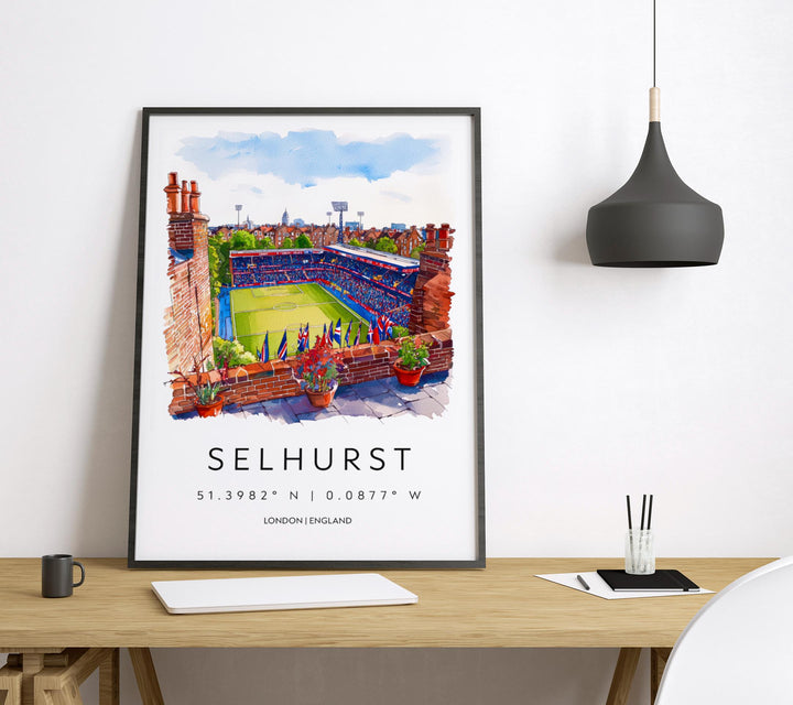 Selhurst Park Watercolor Poster Selhurst Park Travel Print Selhurst Park Wall Art Selhurst Park Stadium Painting Football Souvenir UK Decor