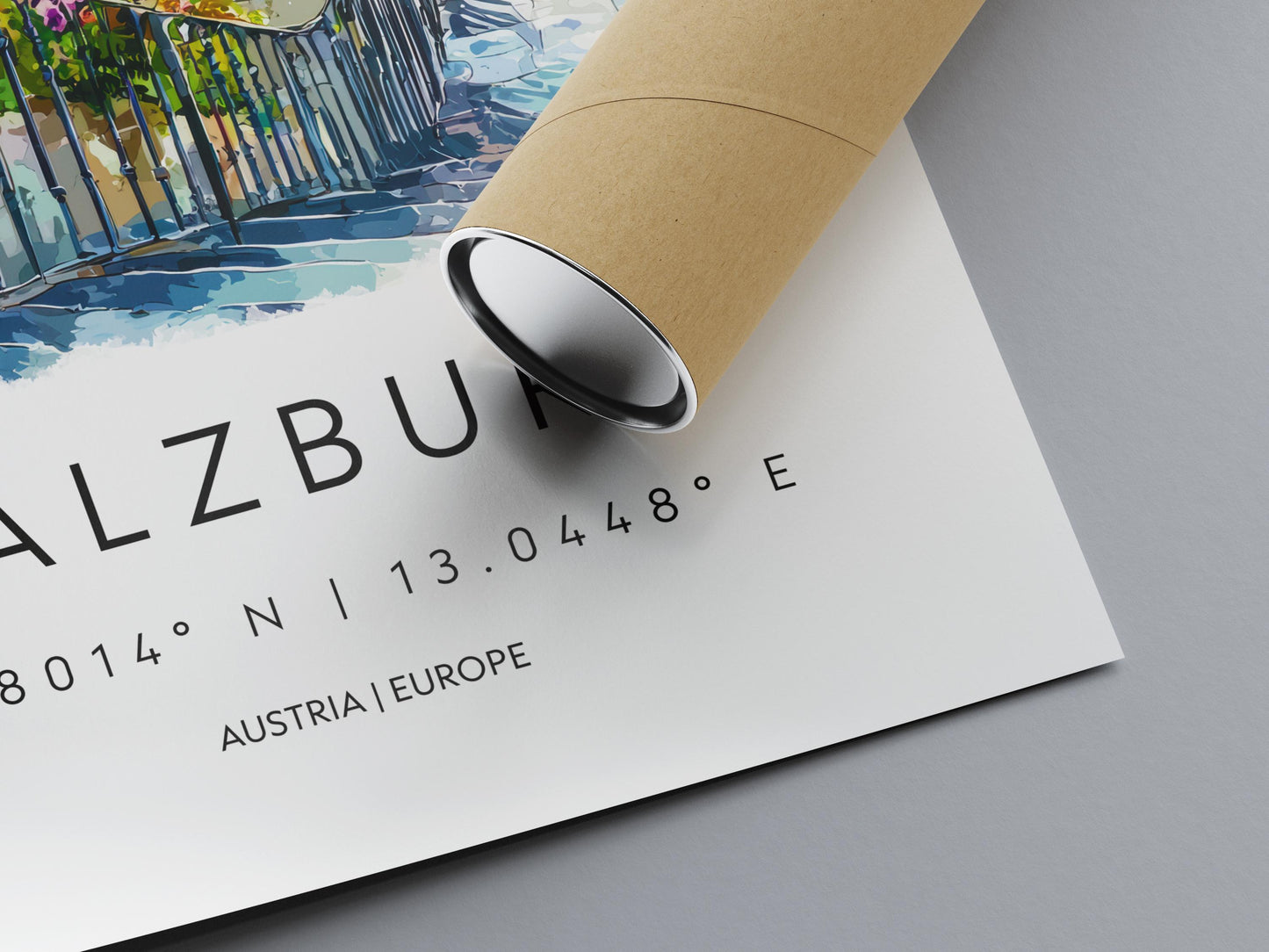 Salzburg Watercolor Poster Salzburg Travel Print Salzburg Wall Art Salzburg Cityscape Painting Salzburg Souvenir Austria Decor