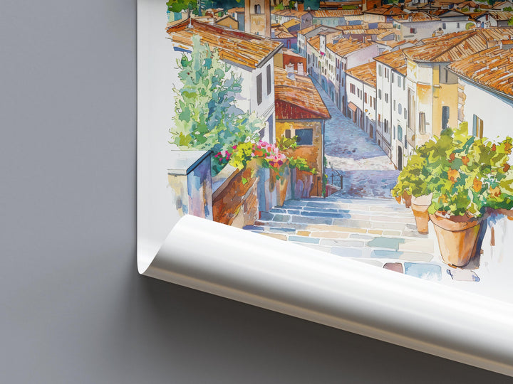 Lucca Watercolor Poster Lucca Travel Print Lucca Wall Art Lucca Cityscape Painting Lucca Souvenir Tuscany Italy Decor