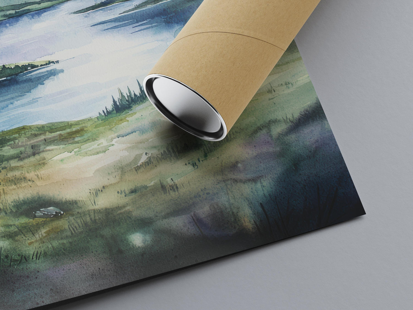 Scottish Highlands Watercolor Poster Scottish Highlands Travel Print Scottish Highlands Wall Art Scottish Highlands Landscape Painting