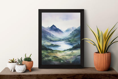 Scottish Highlands Watercolor Poster Scottish Highlands Travel Print Scottish Highlands Wall Art Scottish Highlands Landscape Painting