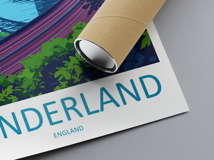 Sunderland Travel Poster England Wall Art Coastal City Print River Wear Illustration Seaside Decor Wearmouth Gift Souvenir
